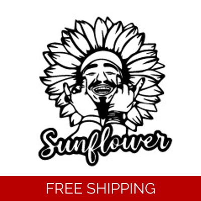 Post Malone Sunflower Die Cut Vinyl Decal sticker Post Malone Sunflower Die Cut Vinyl Decal sticker